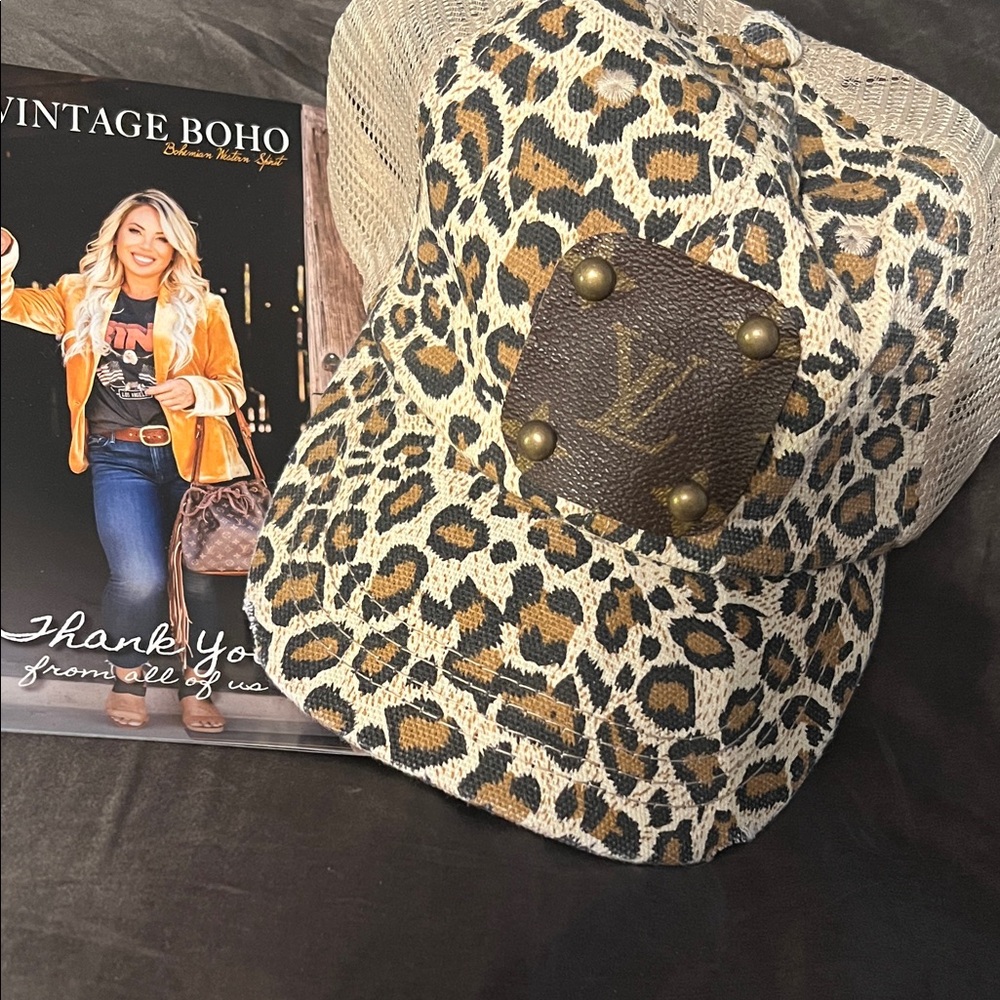 Vintage Boho Louis Vuitton Leopard Print Hat